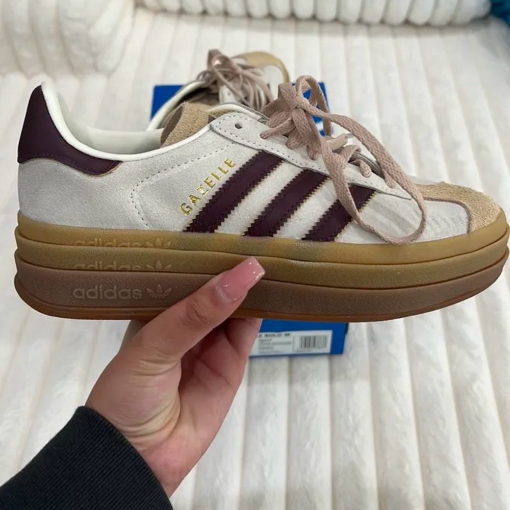 Adidas Gazelle Women's Sneakers - Cream and Maroon